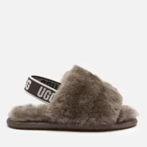 Image of UGG Toddlers Fluff Yeah Slide Slippers - Charcoal - UK 5 Toddler