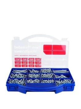 Image of Timco Twin-Threaded Silver Woodscrews Tray - 1,140Pcs