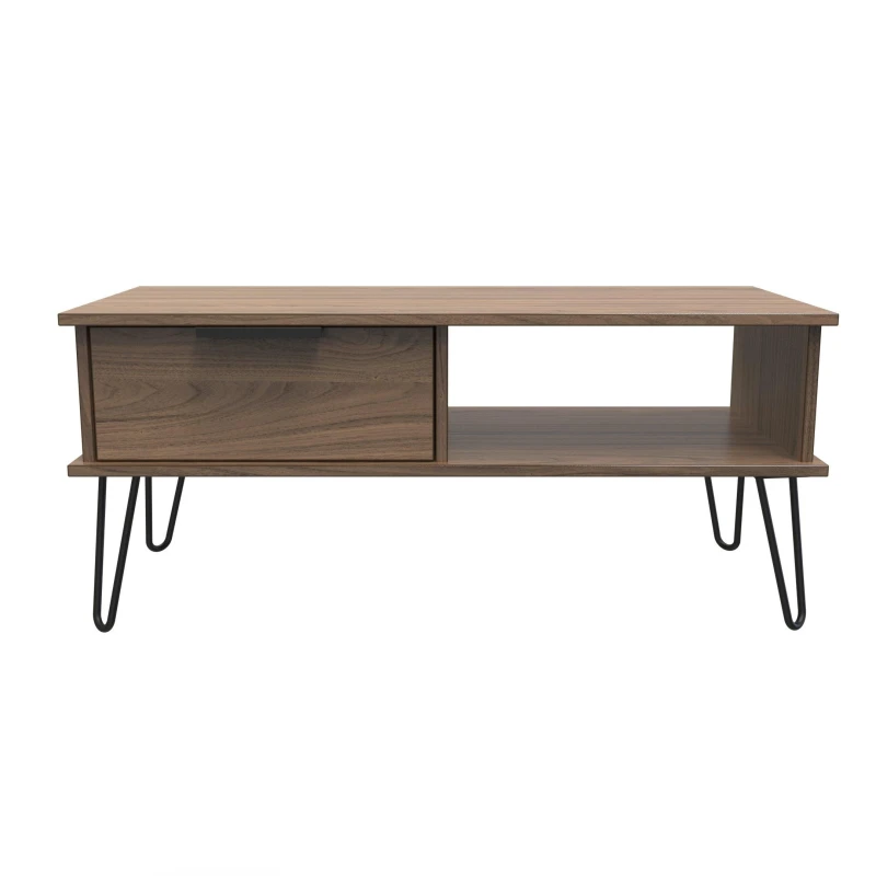 Image of Ready Assembled 2 U Fuji 1 Drawer Coffee Table (Ready Assembled) in Walnut Walnut Unisex