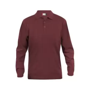 Image of Clique Mens Classic Lincoln Long-Sleeved Polo Shirt (3XL) (Burgundy)
