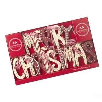 Image of Merry Christmas Wooden Garland Decoration By Heaven Sends