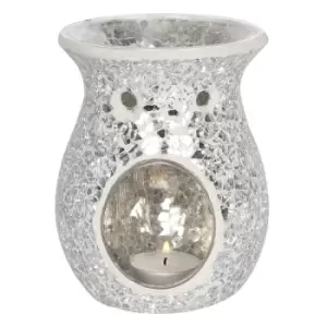 Image of Large Silver Crackle Oil Burner