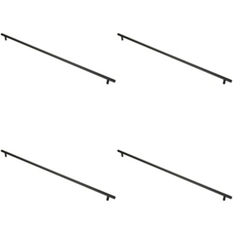 Image of Loops 4x T Bar Cupboard Pull Handle 668 x 12mm 608mm Fixing Centres Matt Black unisex
