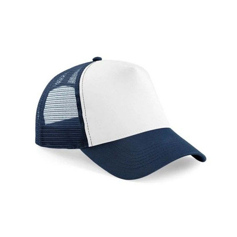 Image of Beechfield Contrast Panel Trucker Cap in Mid Navy Mid Navy Unisex One Size