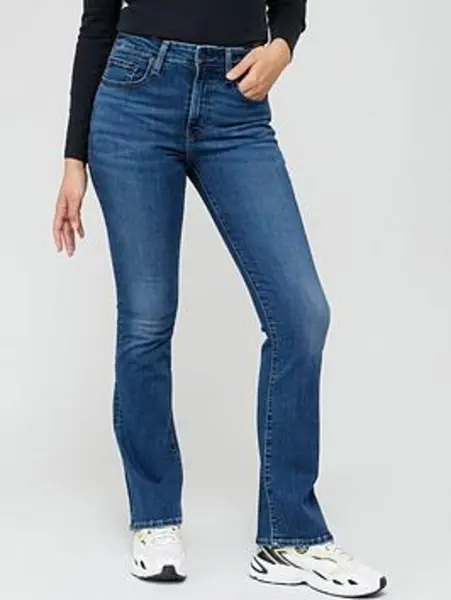 Image of Levis Dark Indigo Worn In - Blue 725 High Rise Bootcut Jeans