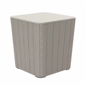 Image of Alfresco Wood Effect Garden Storage Table 50 Litres, Grey