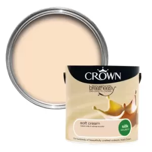 Image of Crown Breatheasy Soft Cream Silk Emulsion Paint 2.5L