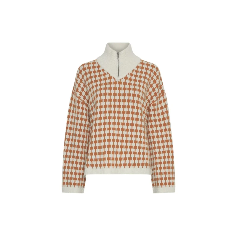 Image of moss copenhagen Womens zip-up sweater Moss Copenhagen Amaria Beige Female L/XL