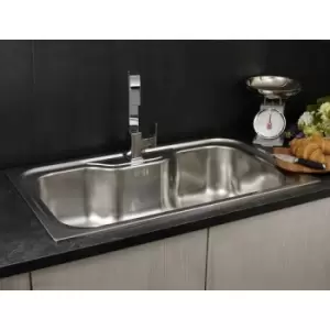 Image of Reginox Jumbo Inset Kitchen Sink Stainless Steel Large Bowl Waste 1 Tap Hole - Silver