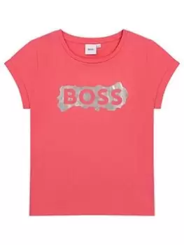 Image of BOSS Girls Logo Short Sleeve T-Shirt - Fuchsia, Size Age: 14 Years, Women