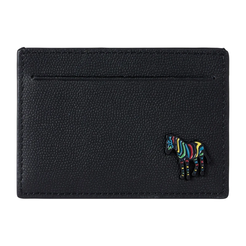 Image of Paul Smith Leather Zebra Card Holder Black male One Size