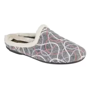 Image of Sleepers Womens/Ladies Katie Knitted Patterned Mule Slippers (4 UK) (Grey)
