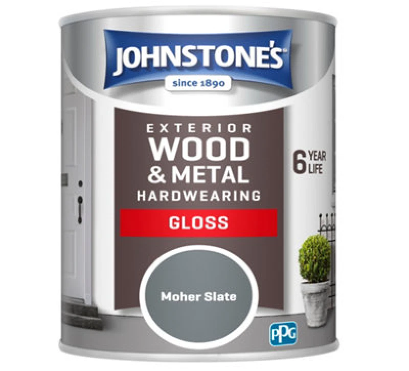 Image of JOHNSTONE'S Exterior Hardwearing Gloss Moher Slate 750ml - Moher Slate - Johnstone's 5010426813868