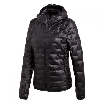 Image of adidas Light Down Hooded Jacket Womens - Black