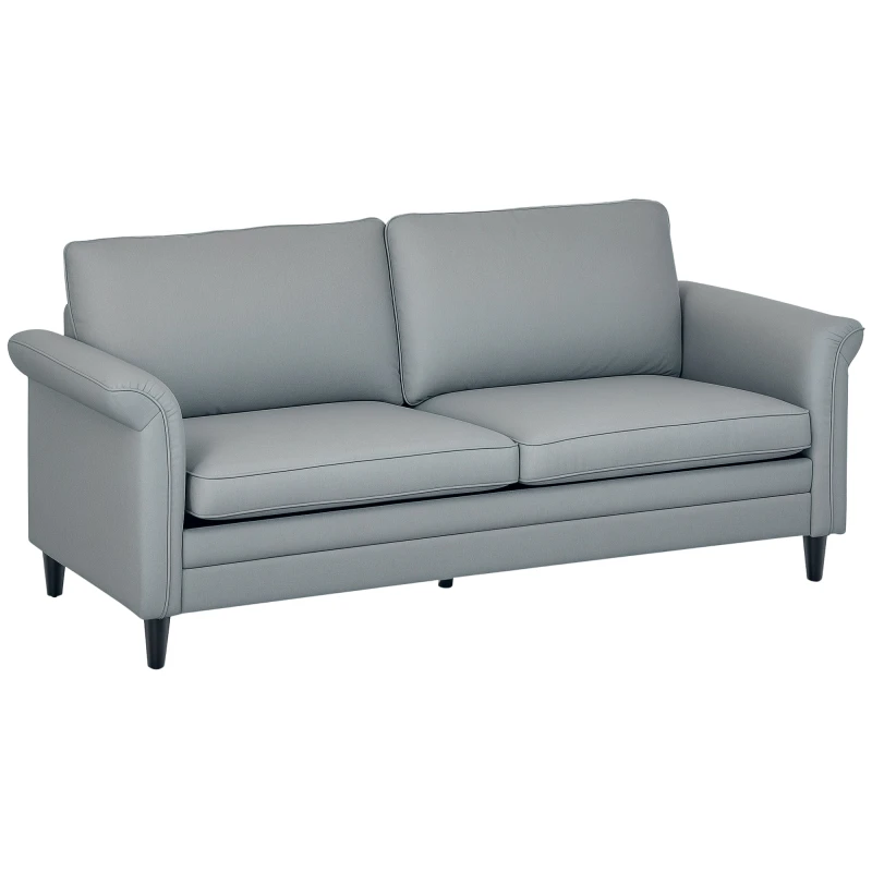 Image of HOMCOM HOMCOM 3 Seater Sofa, Modern Fabric Upholstered Couch Settee for Living Room in Grey Grey One Size Unisex 5063603076112