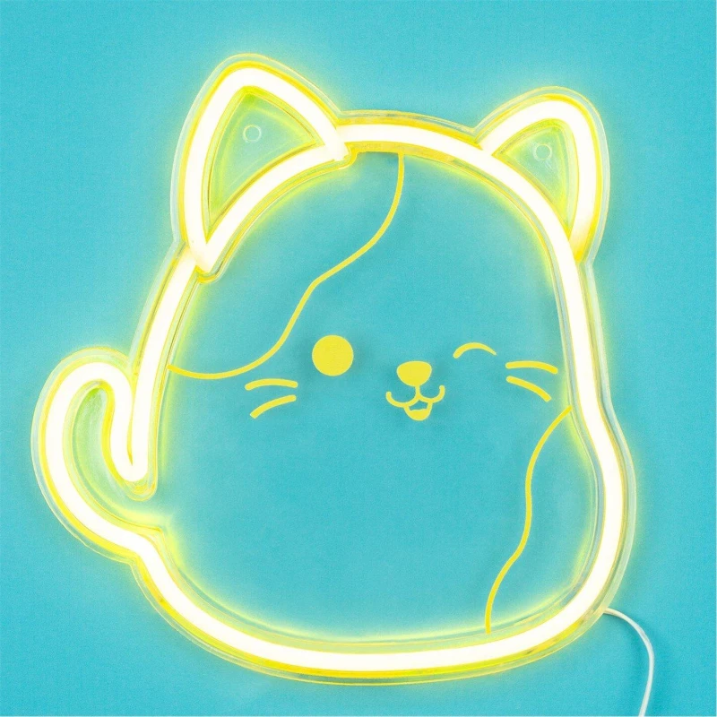 Image of Squishmallows Character Neon Wall Light - Cam the Cat