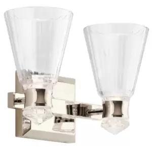 Image of Kichler Kayva Integrated LED Wall Lamp Polished Nickel, 3000K, IP44