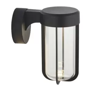 Image of Merano Benevento Outdoor Integrated LED Wall Lamp Matt Black Finish & Clear Glass IP44