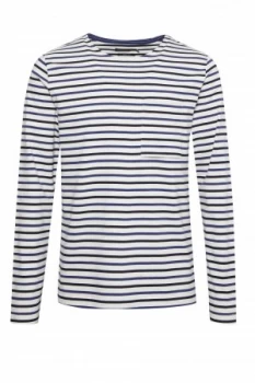 Image of Mens French Connection Franstripe Crew Neck T Shirt Cobalt