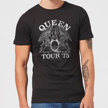 Image of Queen Tour 75 Mens T-Shirt - Black - 5XL