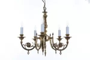 Image of Chelsea Polished Brass 5 Arm Chandelier