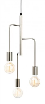Image of 3 Light Cluster Pendant Brushed Steel, E27