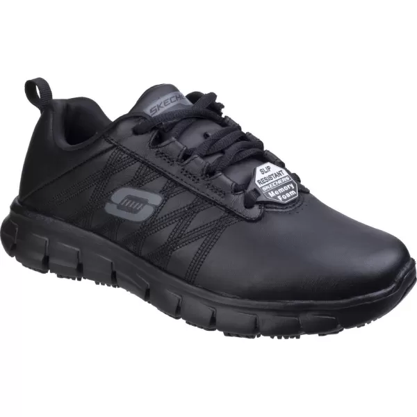 Image of Skechers Sure Track Erath Womens Lace Up Work Shoes Black Size 8