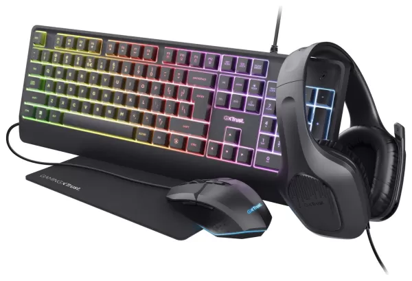 Image of Trust GXT 792 Quadrox 4-in-1 Gaming Bundle - Black