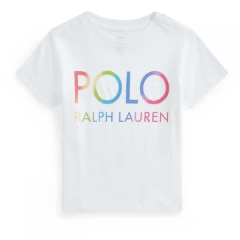 Image of Polo Ralph Lauren Multi Coloured Logo T Shirt - White