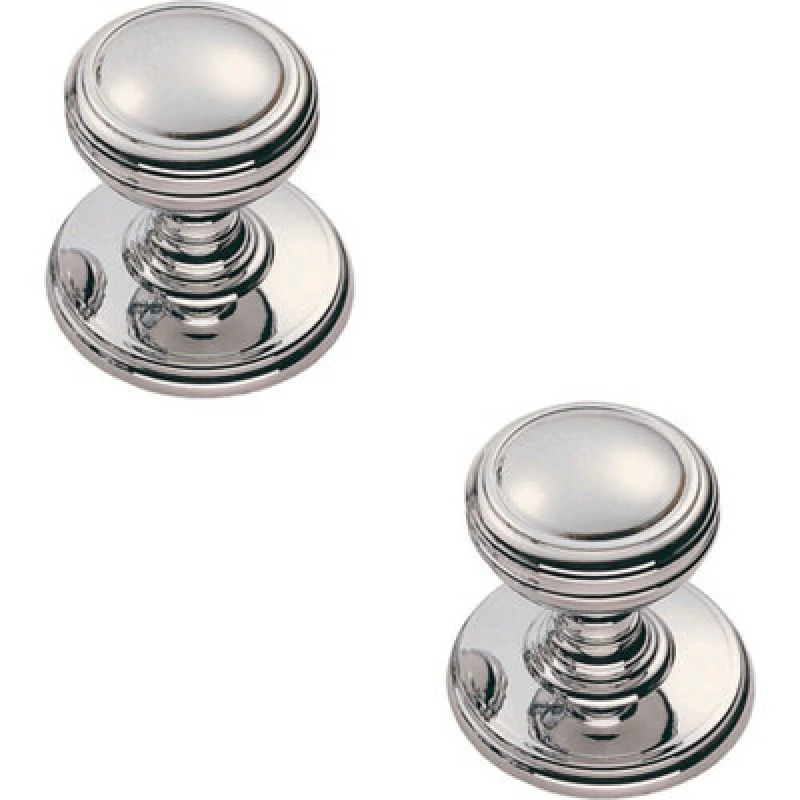 Image of Loops 2x Ringed Tiered Cupboard Door Knob 25mm Diameter Polished Chrome Cabinet Handle Multi unisex