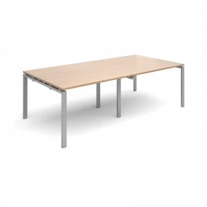 Image of Adapt II rectangular Boardroom Table 2400mm x 1200mm - Silver Frame b