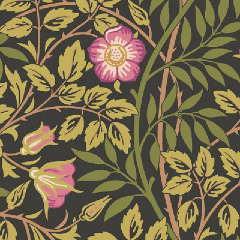 Image of Hoopla Walls Rosehip Trail Aubergine Smooth Matt Wallpaper