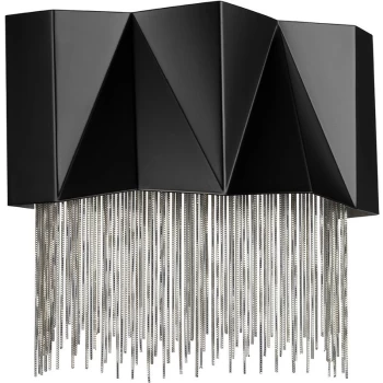 Image of Zuma 3 Light Wall Light, Satin Black, Silver, G9 - Elstead