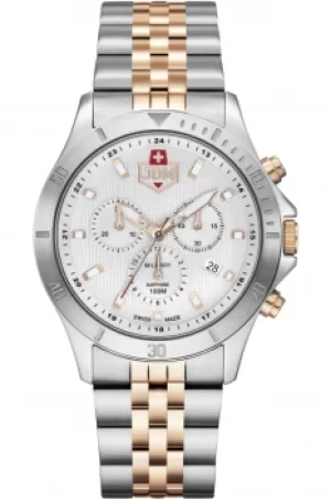 Image of Gents JDM Military Delta Chrono Rose Bi Colour Silver Dial Watch JDM-WG009-02