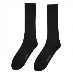 Image of Calvin Klein Calvin 2 Pack Boot Socks Mens - Black