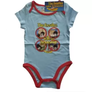Image of The Beatles - Yellow Submarine Portholes Kids 24 Months Baby Grow - Blue
