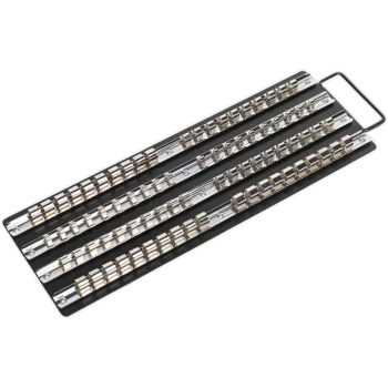 Image of Sealey 1/4", 3/8" and 1/2" Drive Socket Rail Tray Combination