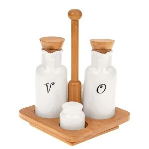 Image of White Bamboo 4pc Table Set