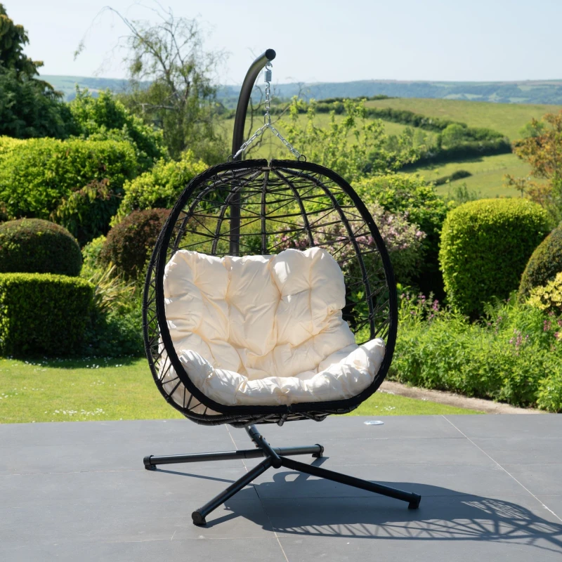 Image of Artemis Home Hebden Garden Hanging Egg Chair in White White Unisex