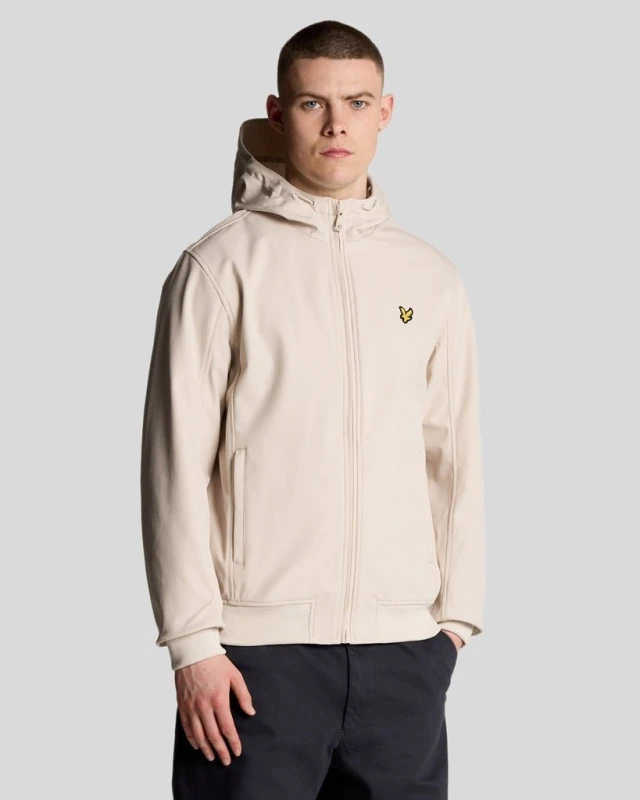 Image of Lyle & Scott Hooded jacket Lyle & Scott Softshell Beige Male M