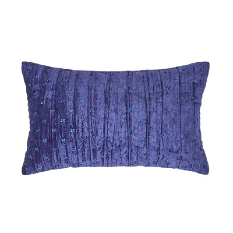 Image of Homescapes Crushed Velvet Cushion Cover Navy