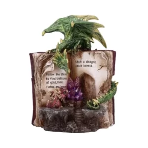 Image of Hoard Finders Dragon with Book Crystal Figurine