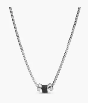 Image of Fossil Men Caravan Black Lava Stainless Steel Station Necklace