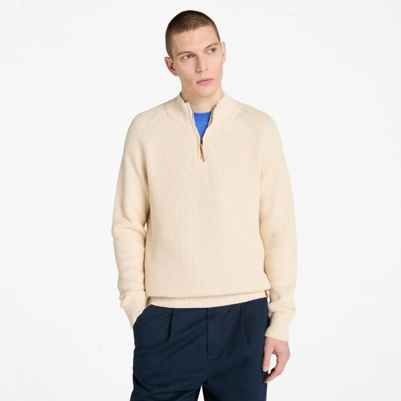 Image of Timberland Mens Ribbed Crew Neck Jumper Angora male S