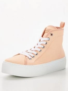 Image of Office Focused Flatform High Top Plimsoll - Nude