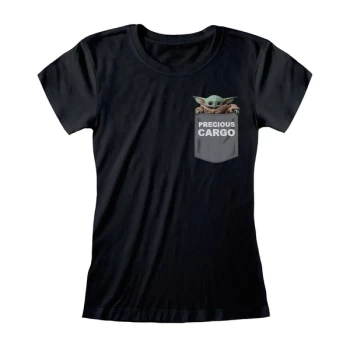 Image of Mandalorian - Precious Cargo Pocket Womens X-Large T-Shirt - Black