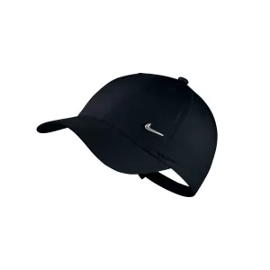 Image of Nike Kids Heritage 86 Cap With Metallic Swoosh - Black/Silver