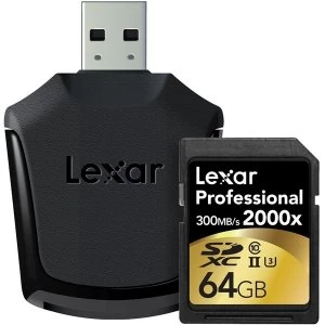 Image of Lexar Professional 2000X 64GB SDXC Memory Card