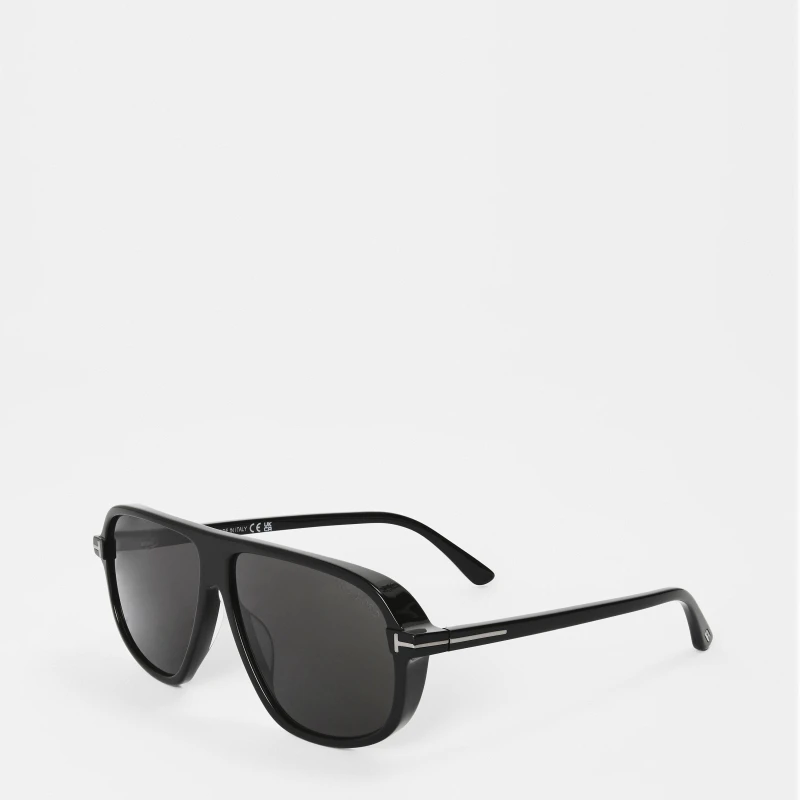 Image of Tom Ford Guillaume UV Protection Oversized Sunglasses Shiny Black unisex One Size