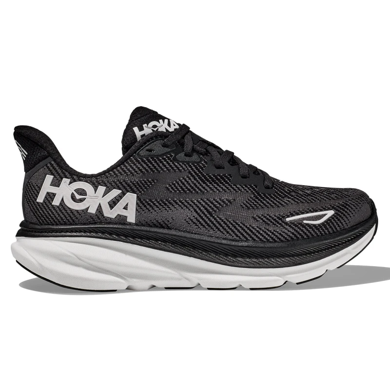 Image of HOKA Hoka Clifton 9 Womens Black / White - Black / Standard / 5